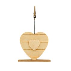 Marque place porte-nom cœur bois 8x14x3cm