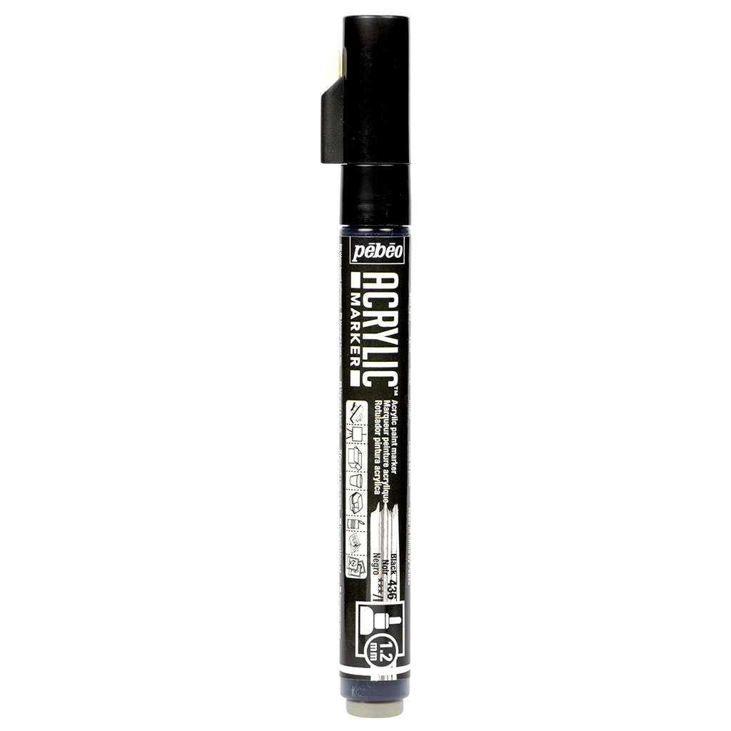 Marqueur peinture acrylique noir 1.2mm