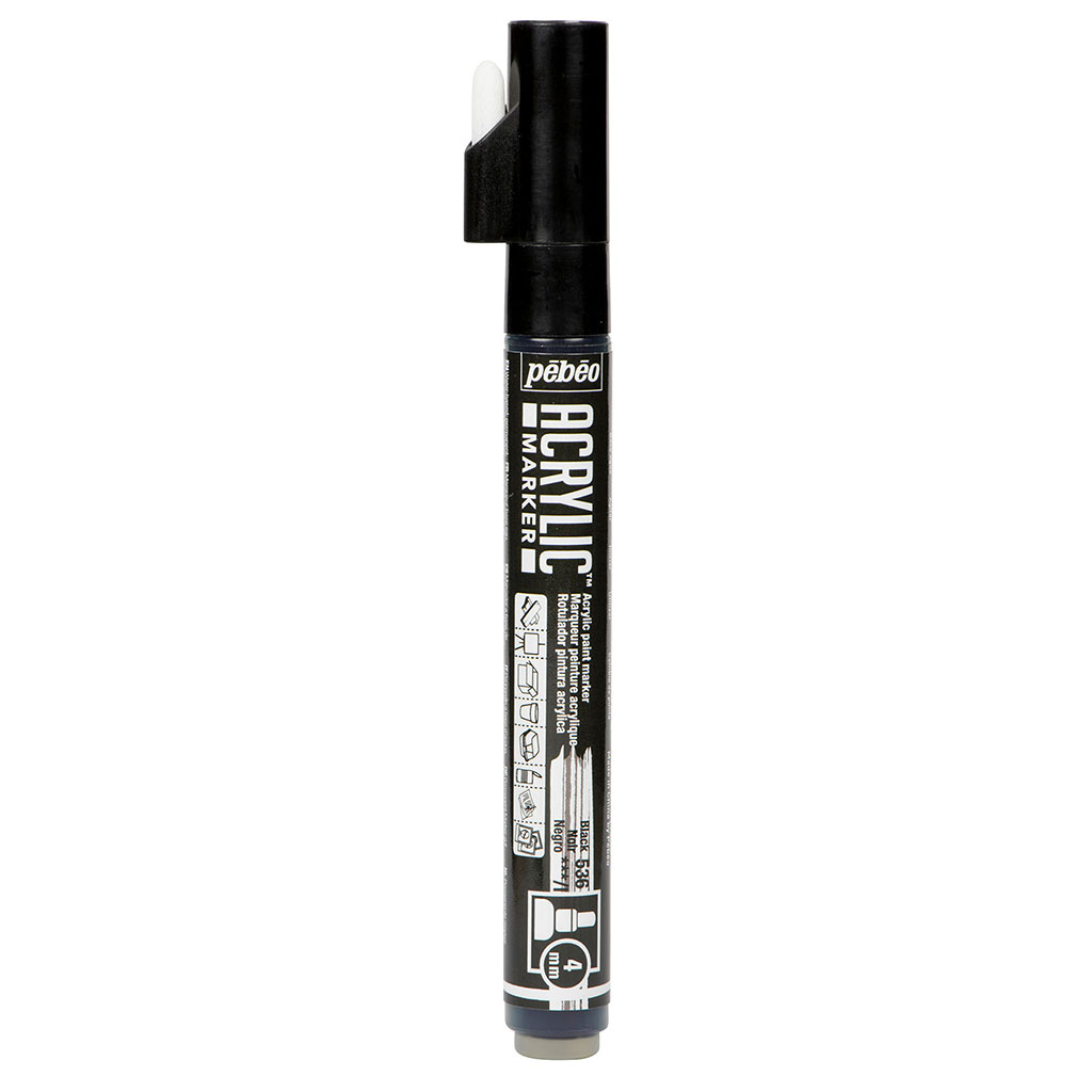 Marqueur peinture acrylique noir 4mm