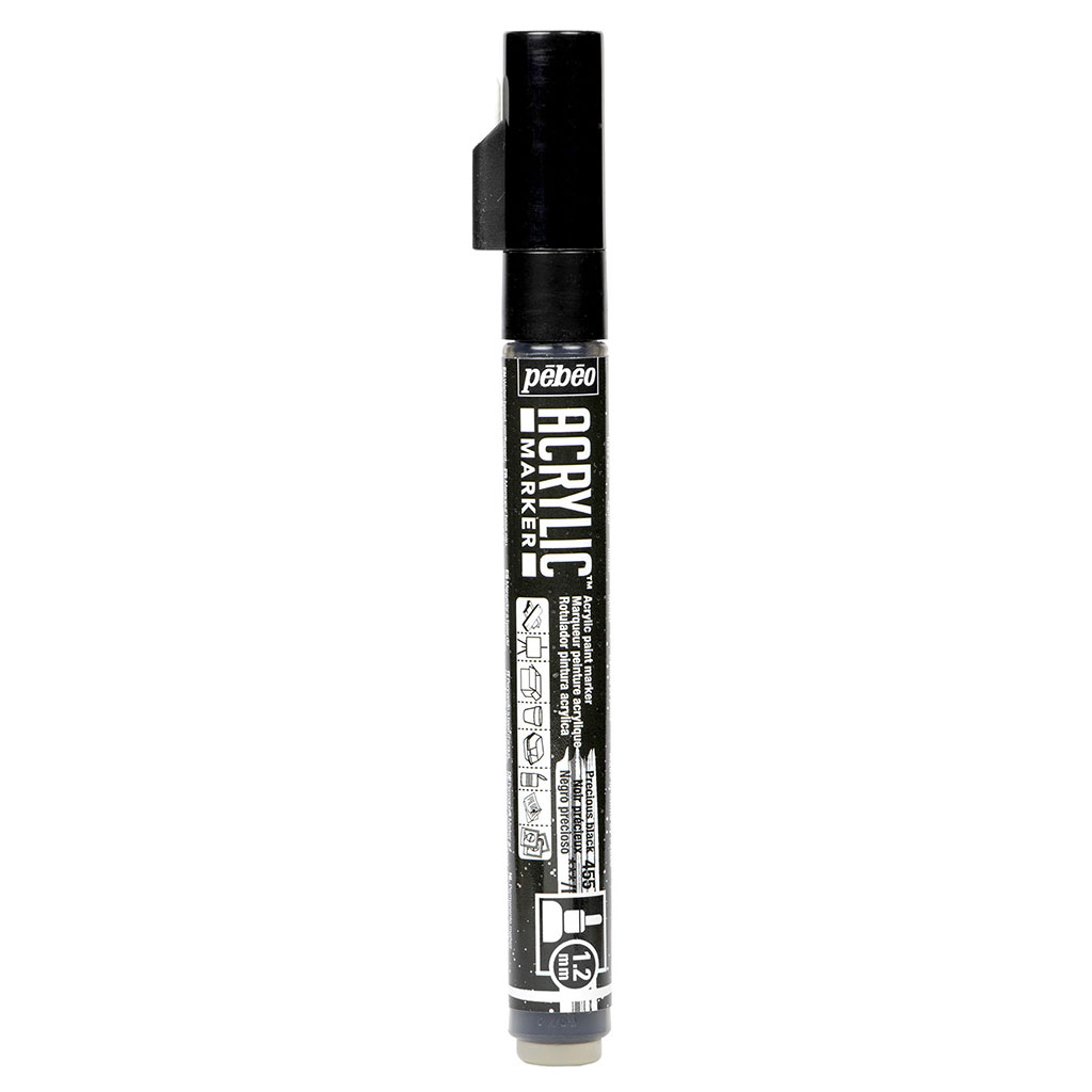 Marqueur peinture acrylique noir précieux 1.2mm