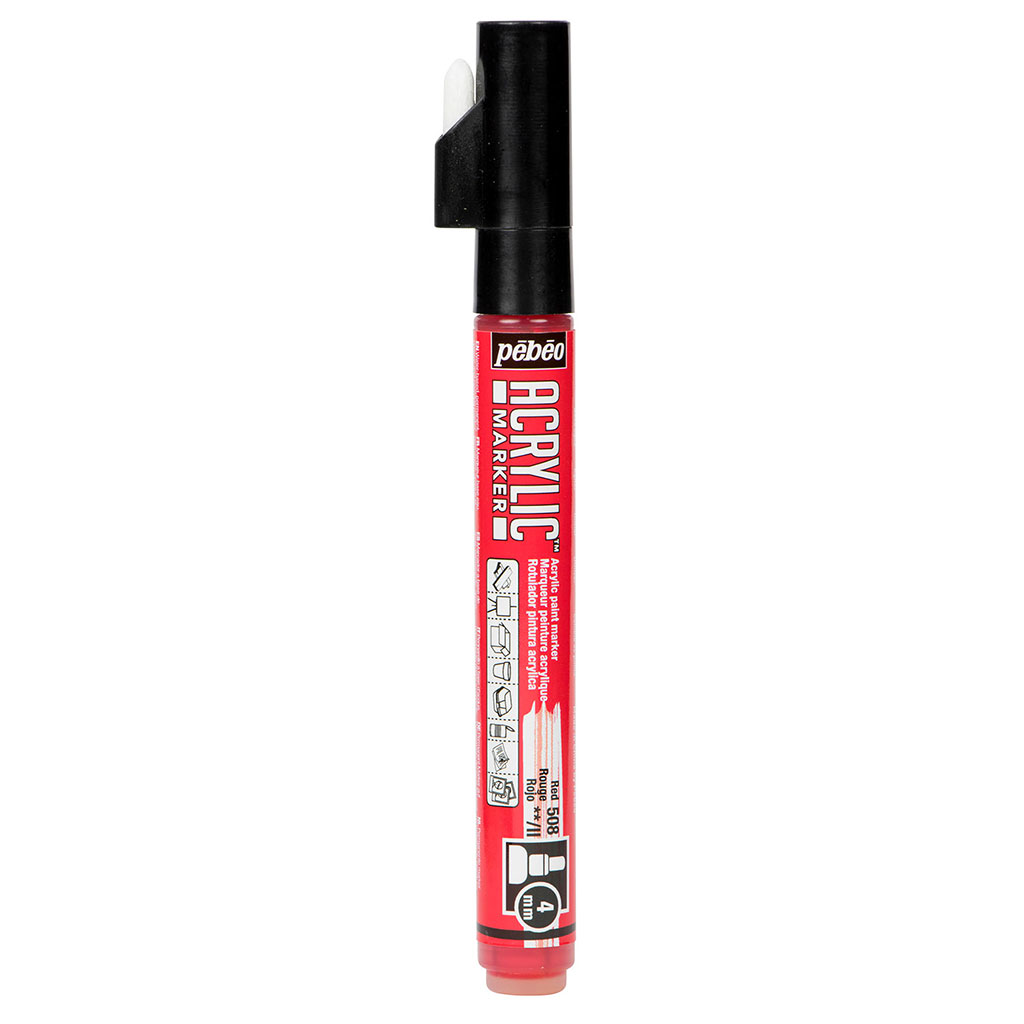 Marqueur peinture acrylique rouge 4mm