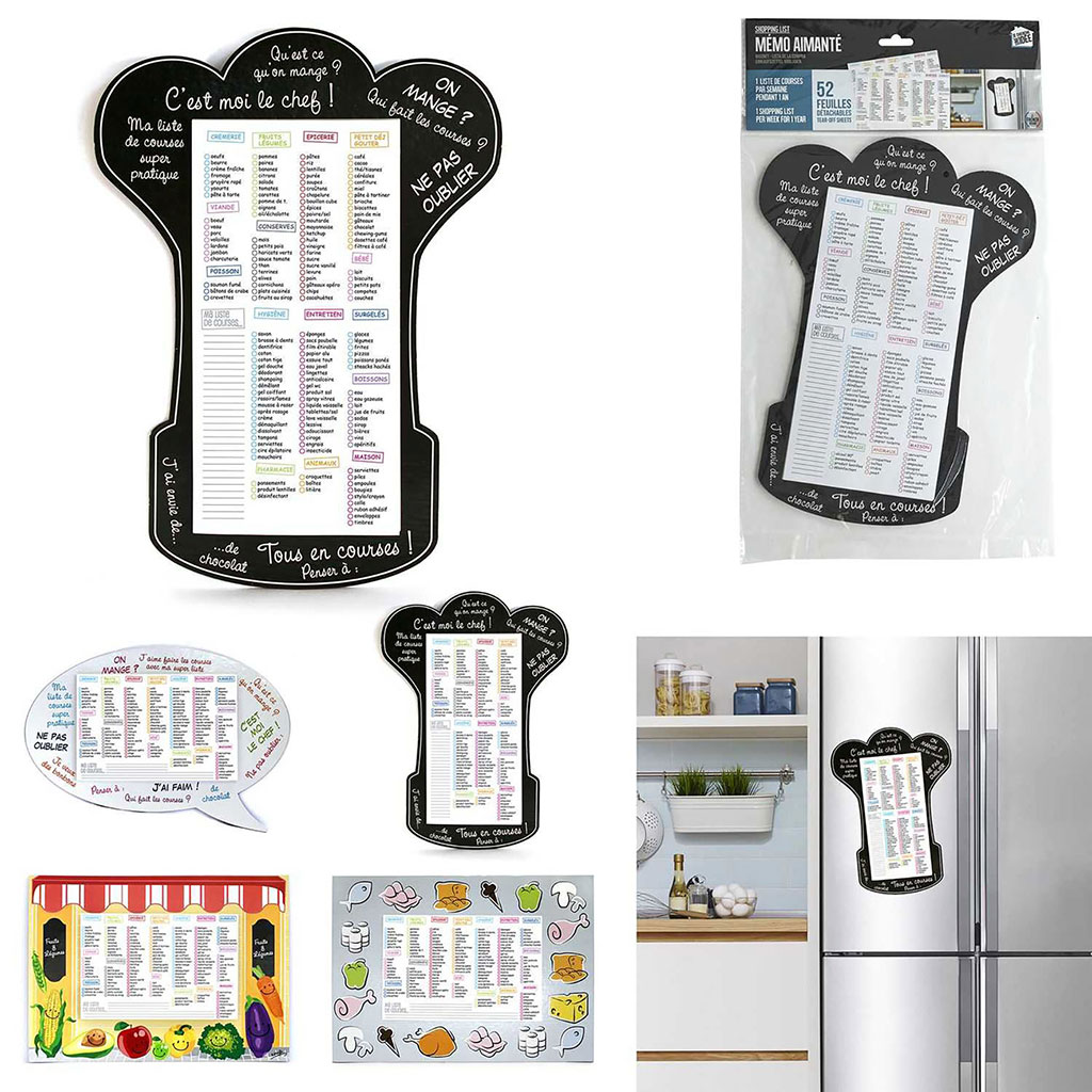 Mémo liste de courses aimanté 25x25cm