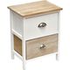 Meuble de rangement salle de bain 2 tiroirs blanc bois 37.5x48x27.5cm