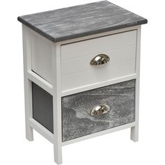 Meuble 2 tiroirs blanc gris 37.5x48x27.5cm