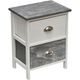 Meuble 2 tiroirs blanc gris 37.5x48x27.5cm
