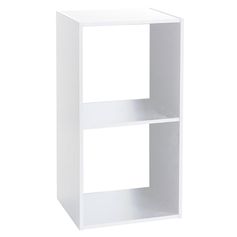 Meuble colonne Mix'n Modul 2 cases bois blanc 34.5x32x67.5cm