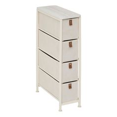 Meuble de rangement 4 tiroirs TISSA blanc 20x48x77cm