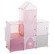 Meuble de rangement château rose 94.5x109x32cm