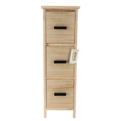 Meuble de rangement PAULOW 3 tiroirs naturel H 77cm