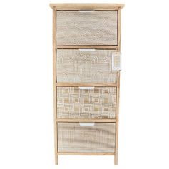 Meuble de rangement PAULOW 4 tiroirs et motifs blancs H 86cm