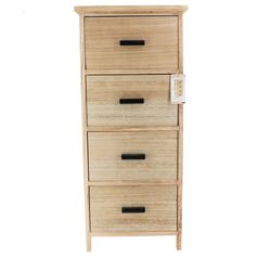 Meuble de rangement PAULOW 4 tiroirs naturel H 86cm