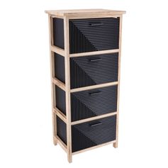Meuble de rangement PAULOW 4 tiroirs noir H 86cm