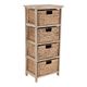 Meuble de rangement paulownia 4 paniers jacinthe naturel 37.5x86x27.5cm