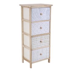 Meuble de rangement paulownia 4 tiroirs bois naturel 37.5x48x27.5cm