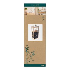 Meuble de salle de bain 2 paniers noir bambou 38x90x30cm