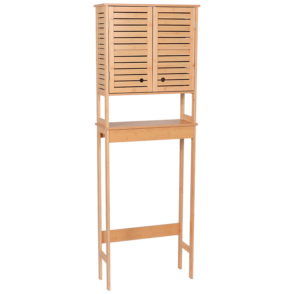 Meuble dessus wc bois TRINIDAD 2 portes 1 étagère 60x173x22.5cm