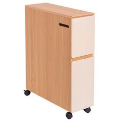 Meuble WC RIVOLI réserve et dérouleur de papier bois clair et beige 60x75x20.8cm