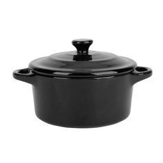 Mini cocotte en grès noire 13.5x8x10.3cm