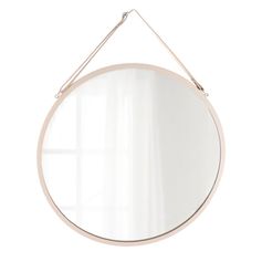 Miroir a suspendre beige D38cm