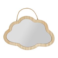 Miroir à suspendre nuage bois 36x20cm