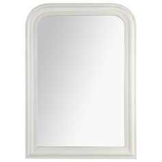 Miroir arrondi bois blanc 74x104cm - ATMOSPHERA