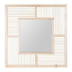 Miroir carré bambou naturel D70cm
