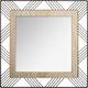 Miroir carré métal et bois 45x45cm