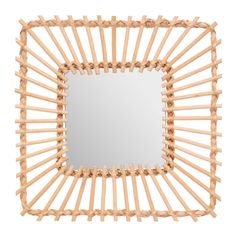 Miroir carré rotin 40x40cm