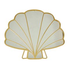Miroir coquillage métal doré 24x21.5cm
