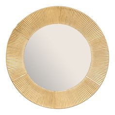 Miroir déco MILDA métal et bois D 90cm