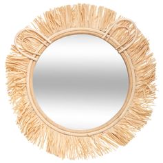 Miroir déco raphia lion D 38cm