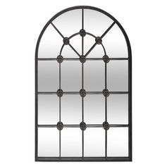 Miroir fenêtre métal FLOWER noir 70x110cm - ATMOSPHERA