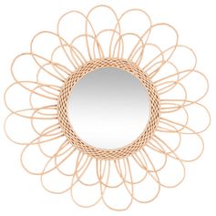 Miroir fleur rotin D 56cm