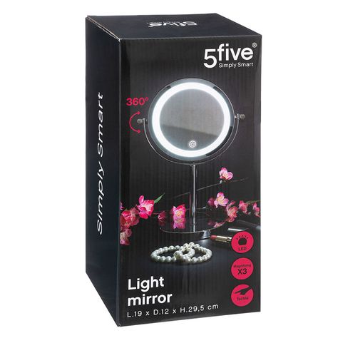 MGLIMZ Miroir de maquillage grossissant LED pliable sur 3 côtés avec  lumières