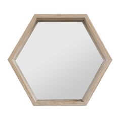 Miroir hexagonal métal bois 26x30cm