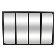 Miroir industriel métal style verrière LOLA noir 76x116cm
