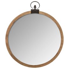Miroir rond bois forme gousset D 74cm - ATMOSPHERA
