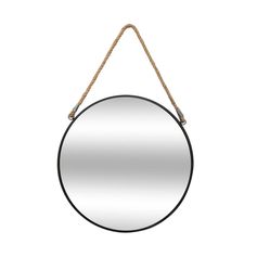 Miroir rond métal à suspendre avec corde D 37cm