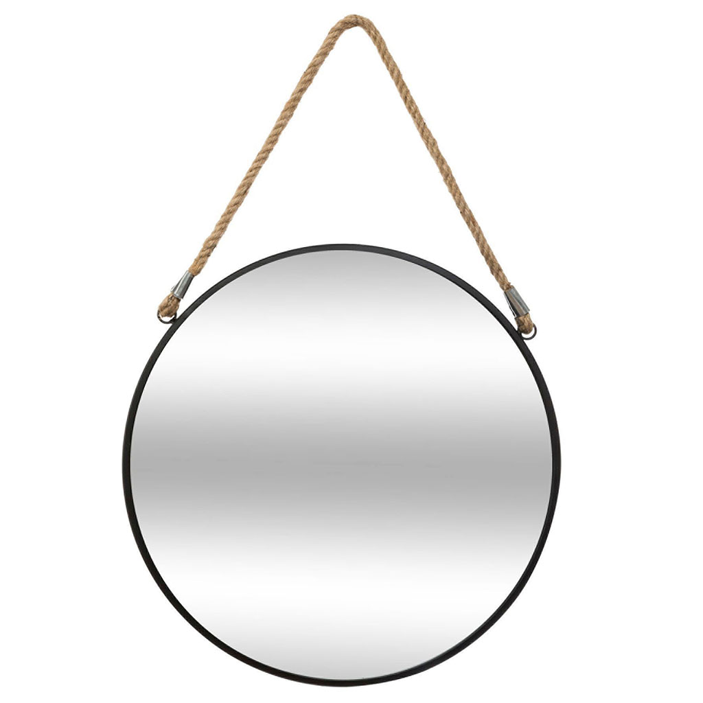 Miroir rond métal corde D55cm