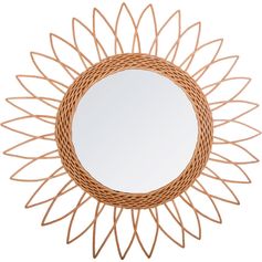 Miroir rotin soleil pointu D 58cm