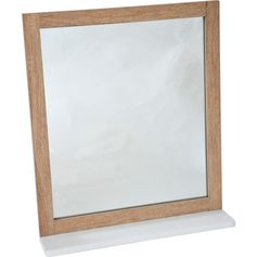 Miroir salle de bain STOCKHOLM contour bois et tablette 48x53.5x10cm