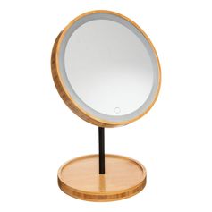 Miroir sur pied LED bambou D 16cm