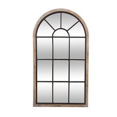 Miroir verrière arrondi bois et métal ZOÉ 60x106cm - ATMOSPHERA