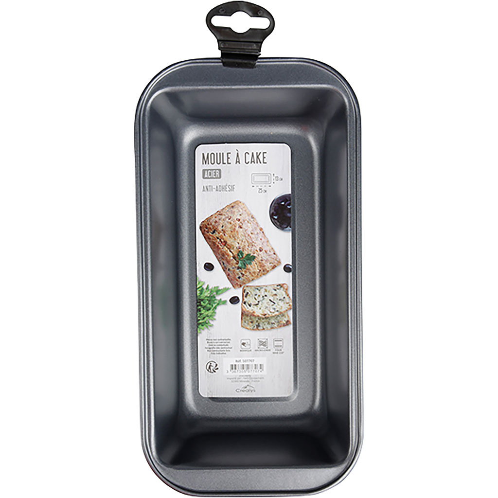 Moule à cake rectangulaire en acier 24.5x10cm Centrakor