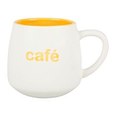 Mug CAFÉ jaune céramique 23cl