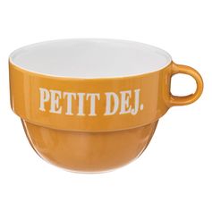Bol avec anse petit déjeuner jaune 62cl