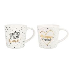Mug porcelaine imprimé Matin Heureux 13x9x9.5cm