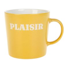 Mug grès PLAISIR jaune 30cl