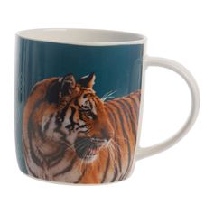 Mug JUMBO tigre porcelaine bleu 33cl