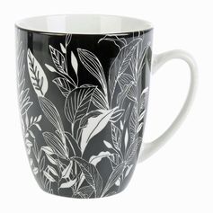 Mug porcelaine VEGETALE noir et blanc 34cl - LETHU